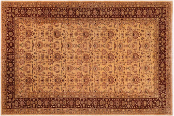 handmade Transitional Kafkaz Chobi Ziegler Lt. Gold Brown Hand Knotted RECTANGLE 100% WOOL area rug 10 x 16